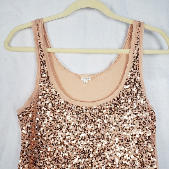 J.crew salmon sequin tank top size S - Picture 3 of 4